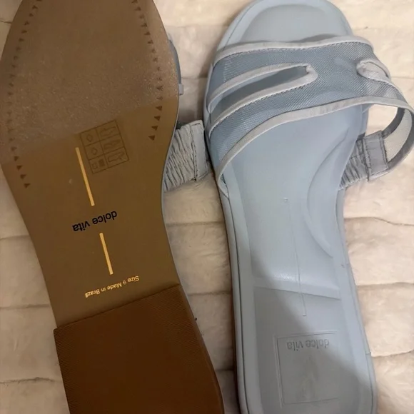 Dolce Vita Pale Blue Slide Sandals - Picture 3 of 5